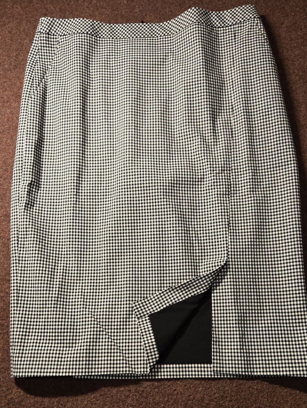 Talbots Black & White Houndstooth Pencil Skirt - Classic Workwear Size 10